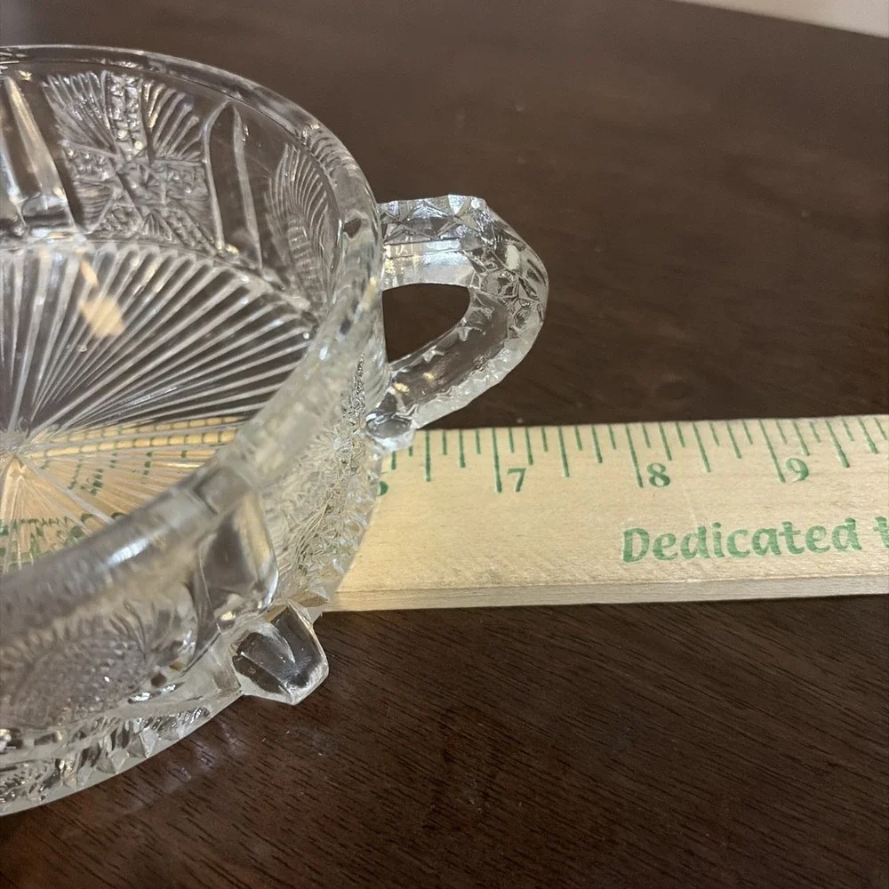 Antique Higbee Panelled Thistle Domed Round Covered Butter Dish Glass Bee UV Glo